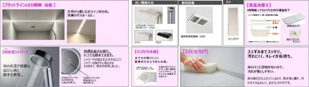 Panasonic オフローラ フラットラインLED照明 保温浴槽Ⅱ W水流シャワー スミピカフロア